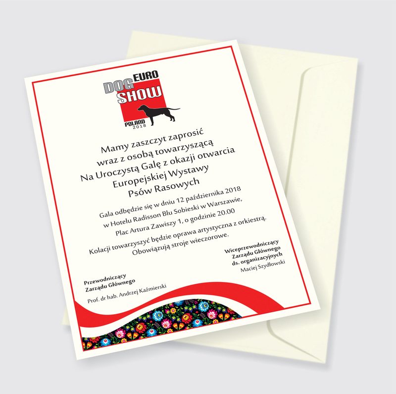 Zaproszenie Związku Kynologicznego w Polsce z kopertą